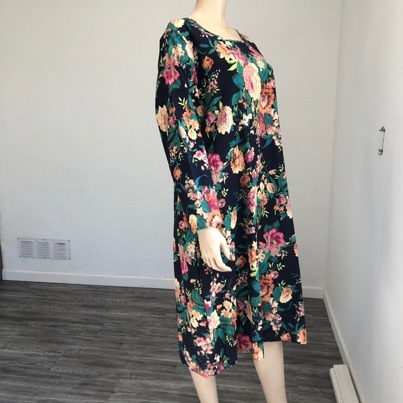 RV XUAN midi 3/4 sleeve floral dress size:XXL - Picture 1 of 11